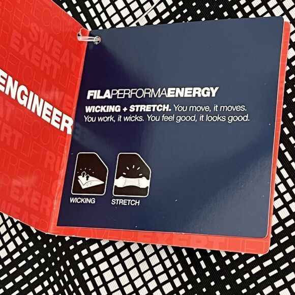 Fila Tank Top Racerback Sports Athletic Activewear Wicking Stretch Black & White - Picture 6 of 15